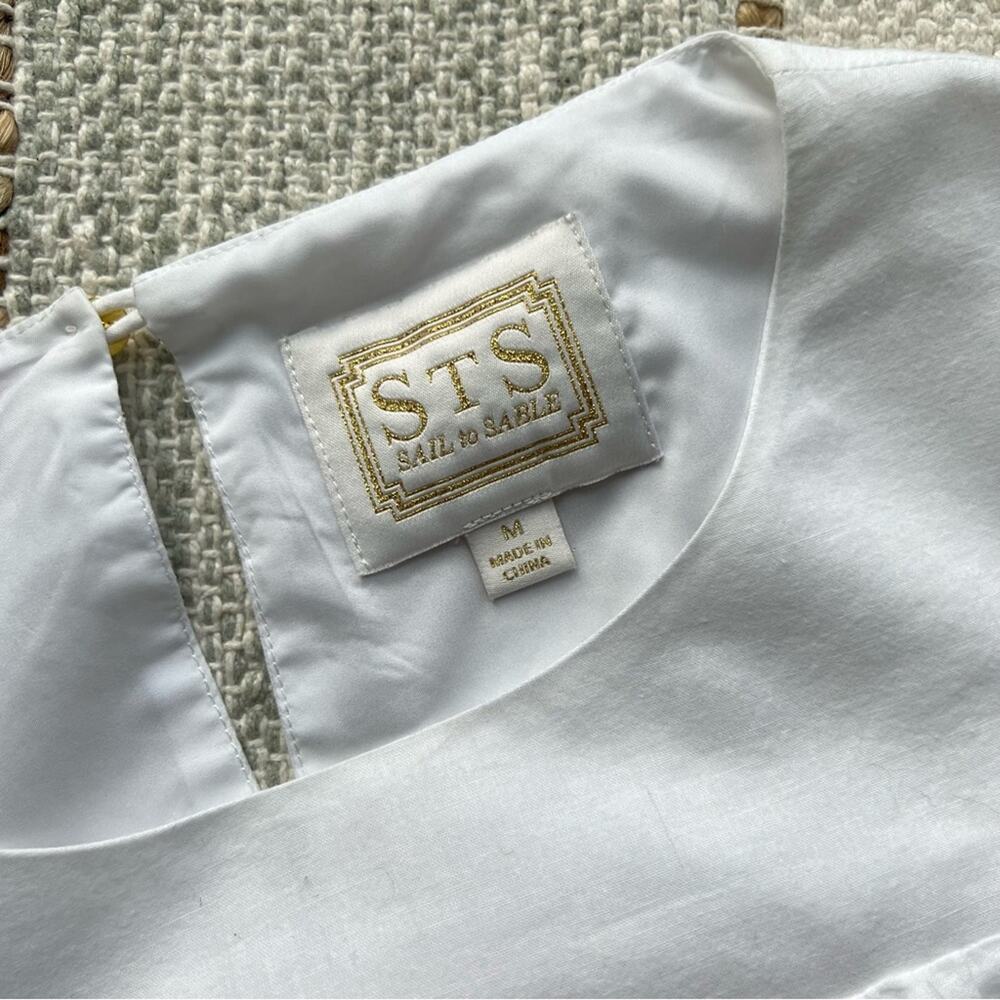 Sail To Sable White Embroidered Long Sleeves Pullover Blouse Women’s Size Medium - Picture 8 of 9